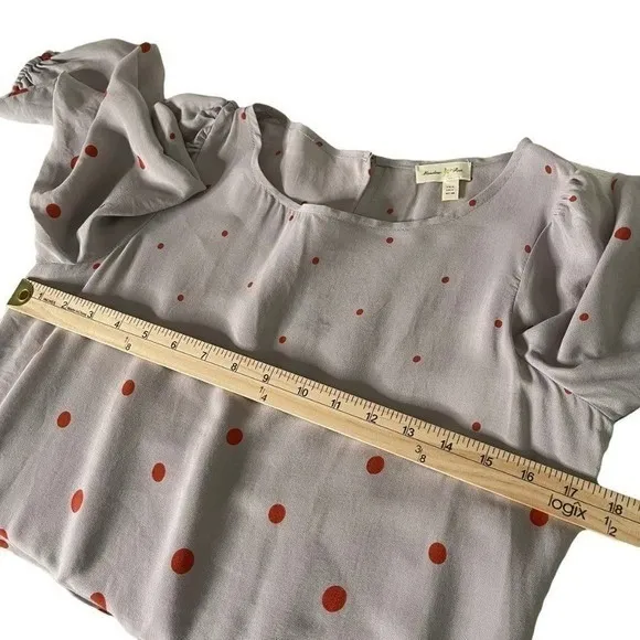 Anthropologie Retro Mod Twee Drop Waist Ruffle Hem Polka Dot Mini Dress Size 4 - Image 7