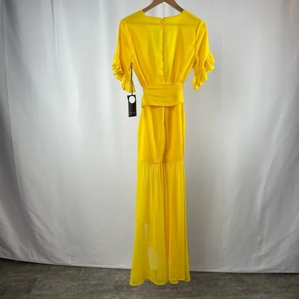NWT Privacy Please Chiffon‎ Asymmetric Maci Dress in Yellow Size Small - Image 8