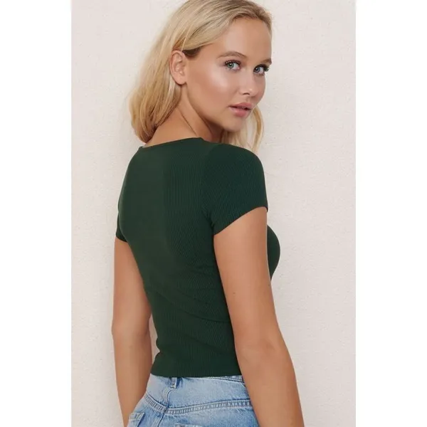 ✨Garage Ribbed Zipper Green Sz Small Tee✨ - Image 3
