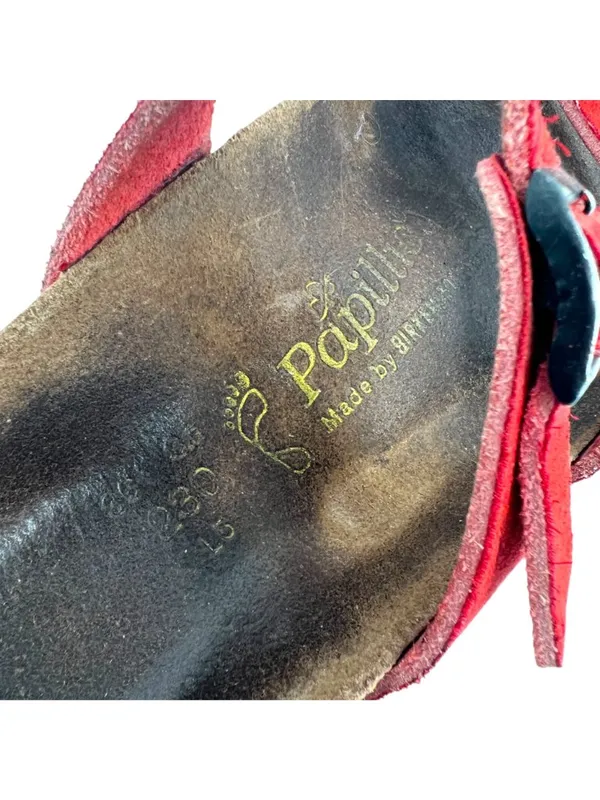 Papillio By Birkenstock Red Sueded Sandals Boho Gorpcore Size 36 US 5-5.5 - Image 7