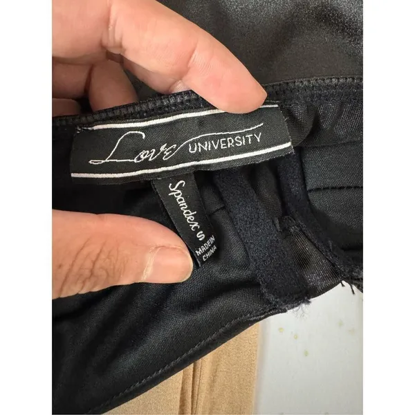 Love University Black Satin Bustier Crop Top – Size S - Image 3