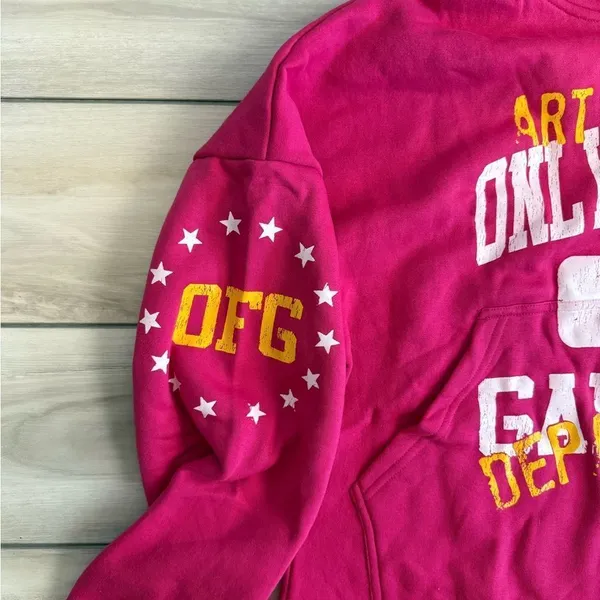 Only Fear God Pink Graphic Hoodie Pink Large NWT - Image 8