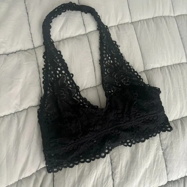 Aerie Halter Black Lace Bralette - Image 2
