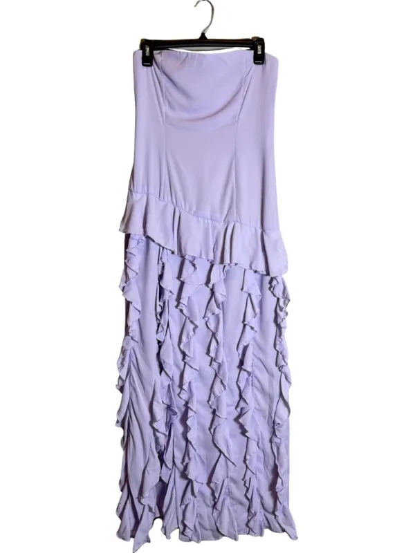 Peppermayo Firefly Maxi Dress Womens 6 Lilac Purple Ruffles Slit Fairy Party NWT - Image 5