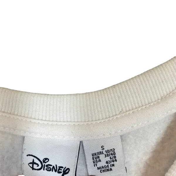 Disney White Newspaper Clipping Winnie the Pooh & Piglet Sweatshirt Women Sz S - Image 3