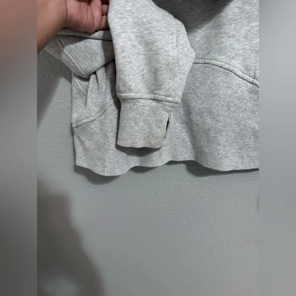 Lululemon Scuba Oversized 1/2 Zip Hoodie Heathered Core Ultra Grey like new - Image 7