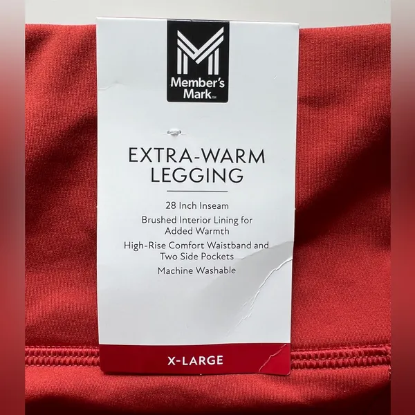 NWT Member's Mark Extra Warm High Rise Leggings XL Rusty Bronze Running - Image 5
