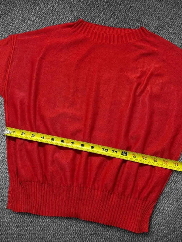 FMB Red Knit Crop Top Wide Leg Pants Set Size S - Image 7