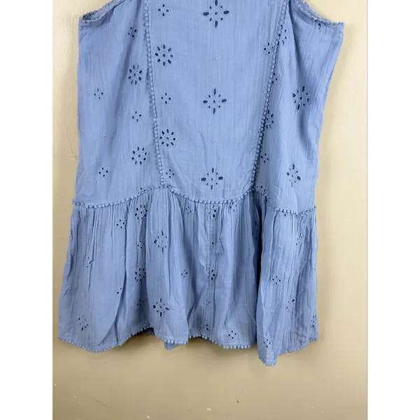 Aerie Blue Eyelet Mini Babydoll Dress Women’s XS Sundress Boho Cottagecore - Image 9