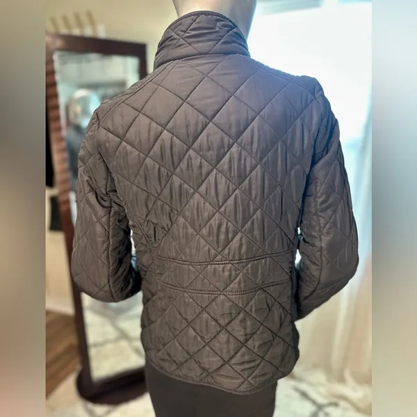 J.Crew Black Quilted Field Puffer Jacket with Gold Hardware Small - Image 6