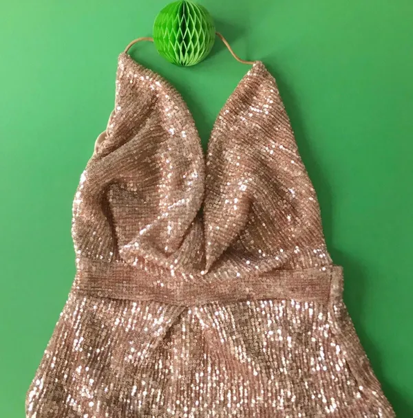 Rose gold sequin dress, size M Size M - Image 6