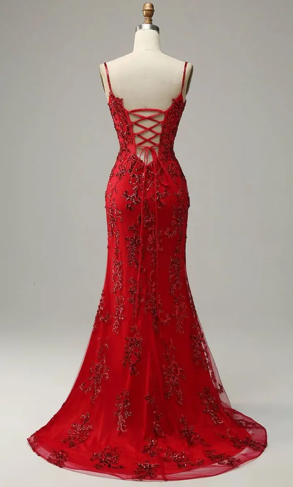 Red Prom Dress Size 10 - Image 2