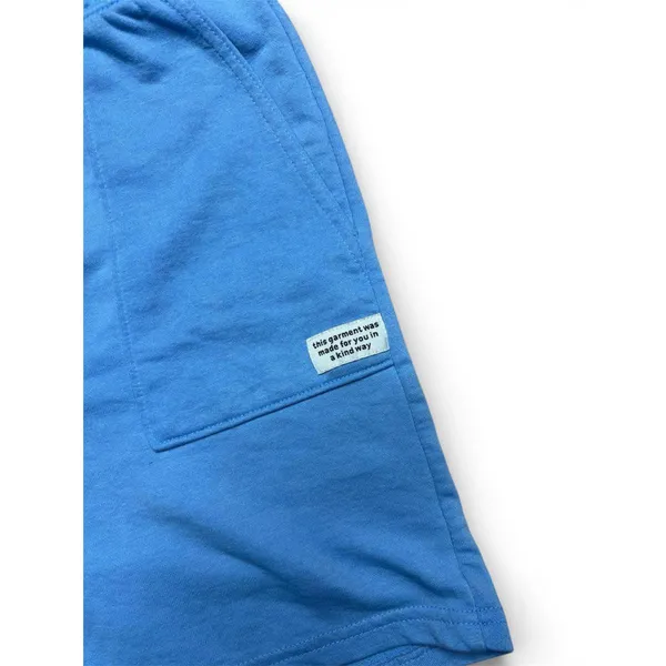 Divided 3/$12: Light Blue Smocked Wide Leg Loose Fit Sweat Shorts Elastic Waist Small - Image 2