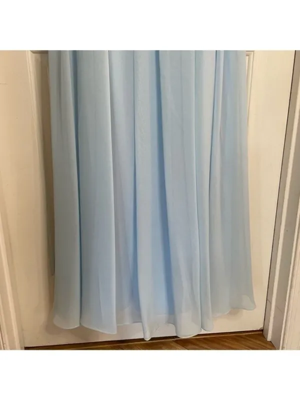Azazie light Blue pastel full length Formal Dress - no size listed romantic - Image 2