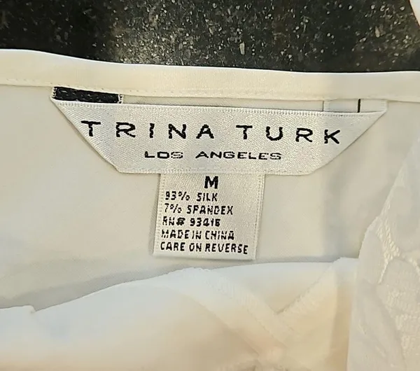 💕TRINA TURK💕 Liz Silk Blend Mini Slip Dress ~ White Medium M NWT - Image 6