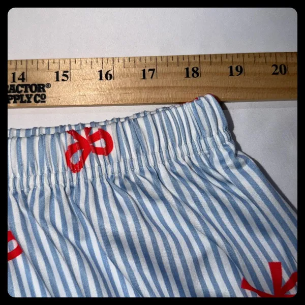 Unbranded Pajama Set Women 4X Blue Red Striped Bow Print Sleepwear Loungewear - Image 5