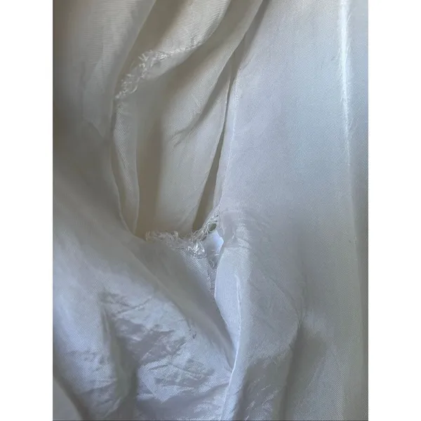 Zara Cream Linen Blend Snap Button Mock Neck Cropped Bomber Varsity Jacket L - Image 9