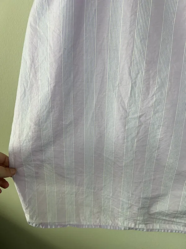 Aerie Good Day Button Down Shirt Lavender Striped Oversized Cotton Boyfriend XXL - Image 12