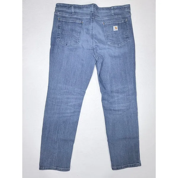 Carhartt Womens Slim Fit Mid Rise Tapered Leg Jeans Medium Wash Size 18 Short - Image 2