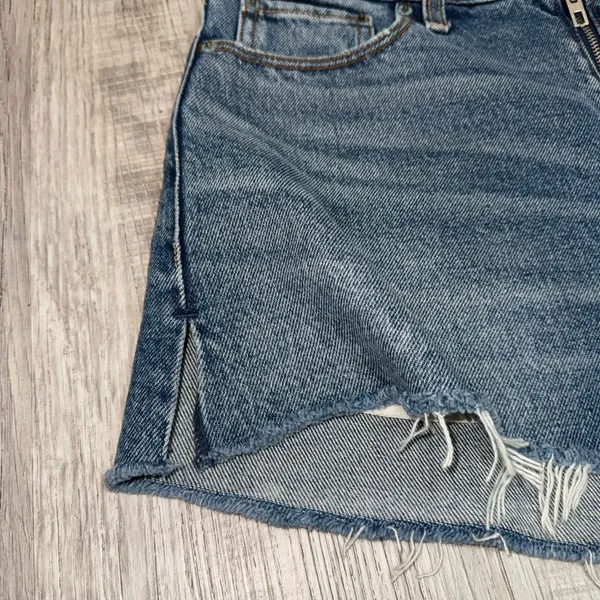 NWT Abercrombie & Fitch Annie High Rise Short 100%cotton 29/8Zipper Cut Off Blue - Image 3