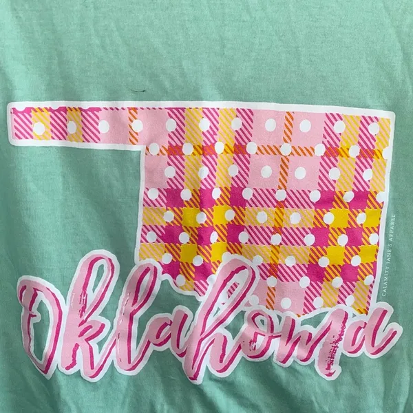 Calamity‎ Jane Mint Green Oklahoma Graphic Tee Shirt - Image 3