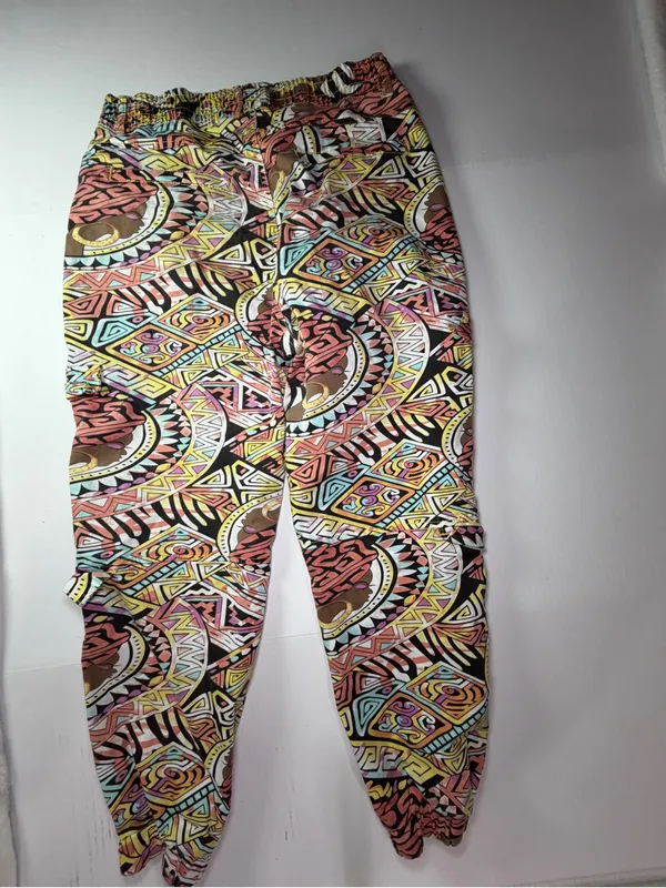 Multicolor barrel Graphic Jogger Pants - cropped juniors 15/16 size large w - Image 6