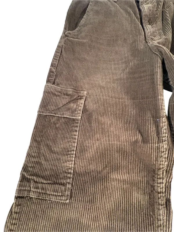 Hollister Womens 28 Brown Corduroy Cargo Pants Ultra High Rise Baggy Wide Leg - Image 3