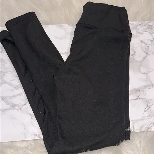 Women’s Black fleece Leggings size small/medium - Image 2