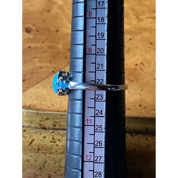 Sleeping Beauty Turquoise Blue Apatite Sterling Silver Ring Size 10 - Image 8