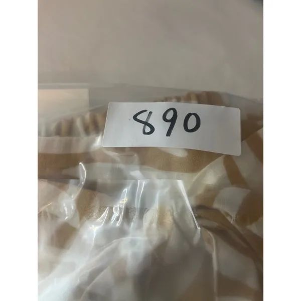 A New Day Leaf Print Tie Mini A-Line Skirt Women M Tan White Tropical Resortwear - Image 9