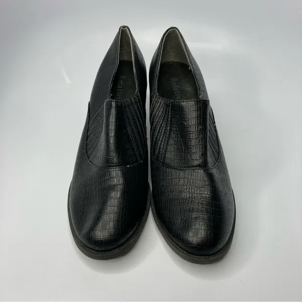 Relativity black‎ heeled booties faux leather size 10 - Image 2