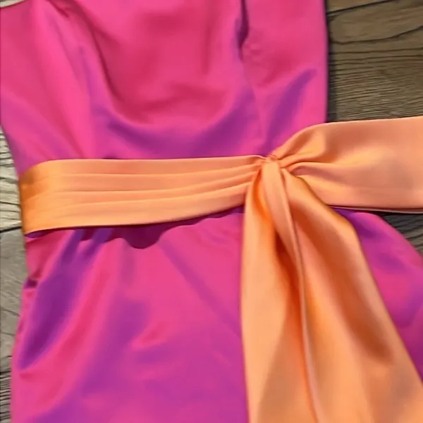 Alfred Angelo Pink and Orange strapless gown, size‎ 2 C30 - Image 3
