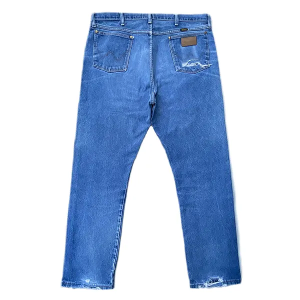 Wrangler Vintage Blue Denim Jean Distressed Pants - Image 2