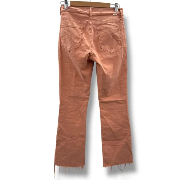 Mother The Insider Ankle‎ Fray Raw Hem Jeans in Chalk It Up Terracotta Sz 28 - Image 5