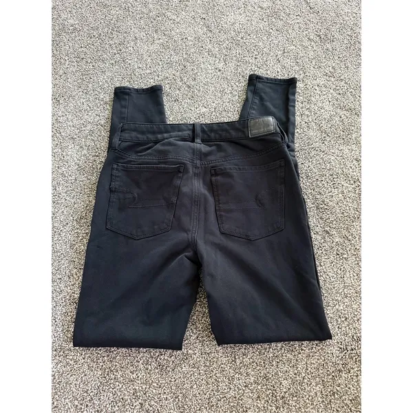 American Eagle Hi-Rise Jegging Skinny Jeans Womens 6 Long Black Super - Image 7