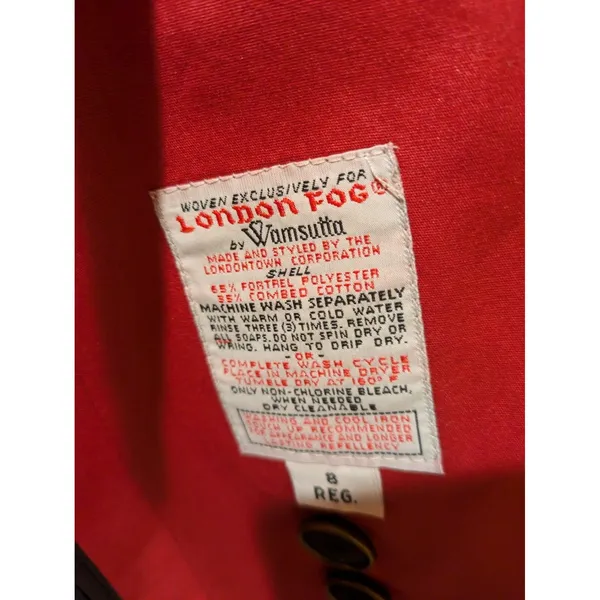 London Fog By Wamsutta Thinsula Lined Red Trench Coat Woman’s 8 Regular - Image 7