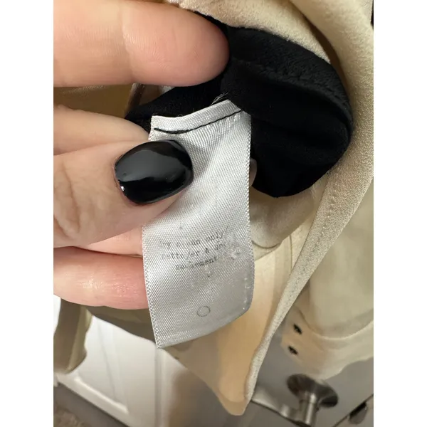 RAG & BONE Two Toned Black Cream Color Block Snap Front Blouse‎ Size S - Image 4