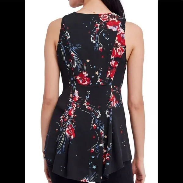 FREE People Black Floral Tunic‎ Sz S,M,L $98 - Image 3