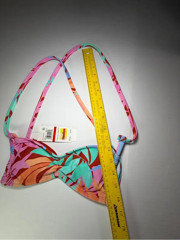 Salt + Cove Pink, Teal & Coral Strap Bikini Top - Image 4