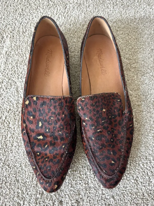 Madewell The Frances Skimmers Painted Leopard Calf Hair Leather Flats Loafer - Image 4