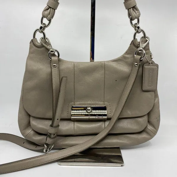 Coach Medium Gray Leather Crossbody Bag/Handbag - Image 11
