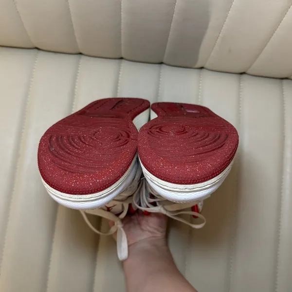Jordan 1 Mid SE Sneakers Size 6Y Womens 7.5-8 Nike Red and White High-Top Shoes - Image 6