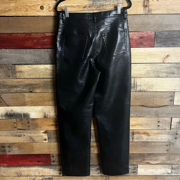 Aritzia‎ Wilfred The Melina Pant Black Vegan Leather Pants Size 8 - Image 3