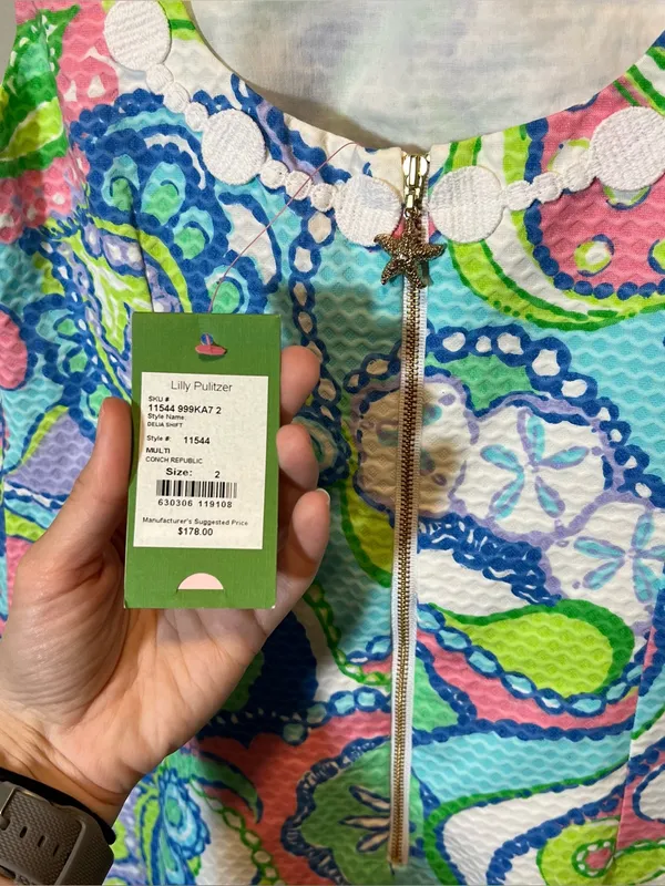 Lilly Pulitzer Delia Shift‎ Dress Conch Republic Multi Blue Green Pink 2 NWT - Image 7