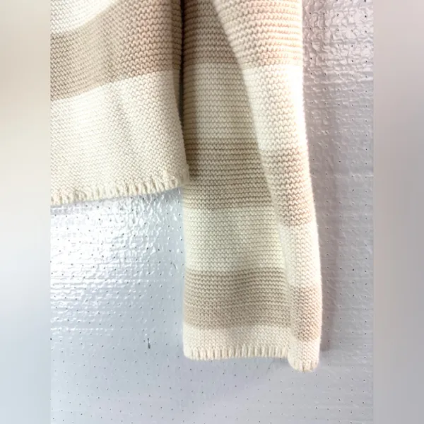 Moon & Madison M Cream Knit Cotton Rugby Striped Long Sleeved Crop Top - Image 3