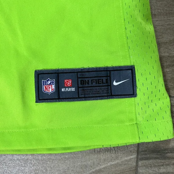 Nike NFL Seattle Seahawks Jersey Women's Small‎ V-Neck Superbowl Neon Green Navy - Image 3