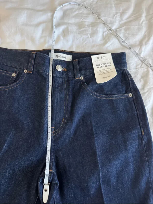 Madewell Women’s The Vintage Flare Jean NWT US 26 Petite Dark Wash Cotton - Image 7