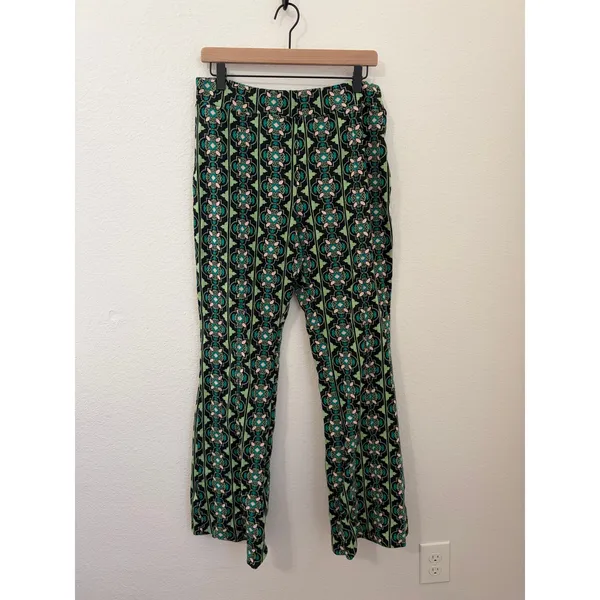 Anthropologie Maeve Size Large Flared Pants Sabine Knit Kick Flare Retro Funky - Image 3