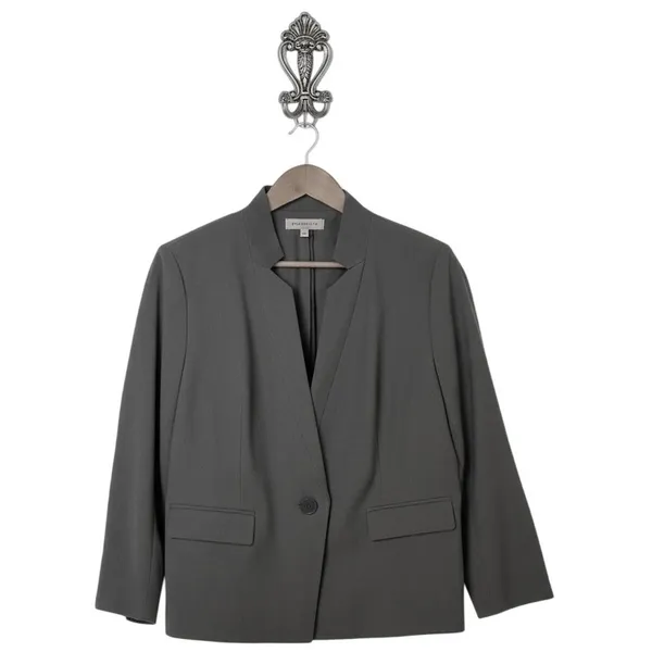 Nordstrom Collection Classic One‑Button Blazer · Wool Blend · Size 14 · Brown - Image 9