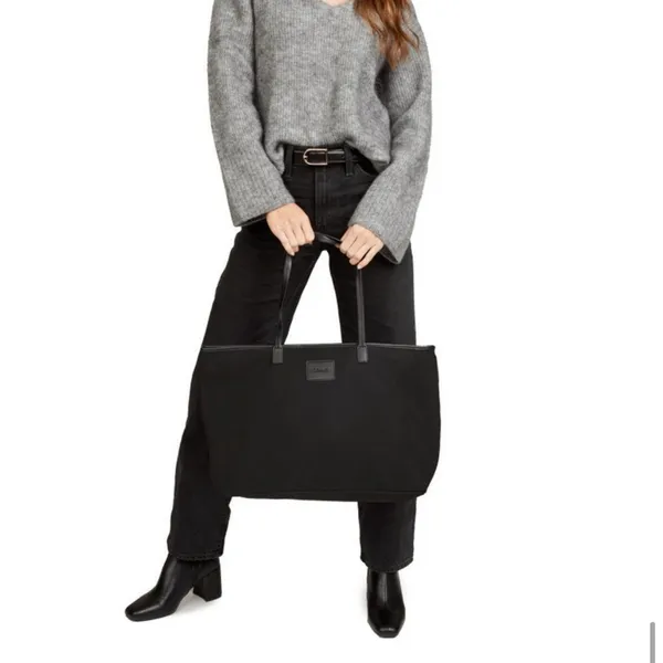 NEW Cleobella Large Black‎ Canvas Tote 22"x12" - Image 7